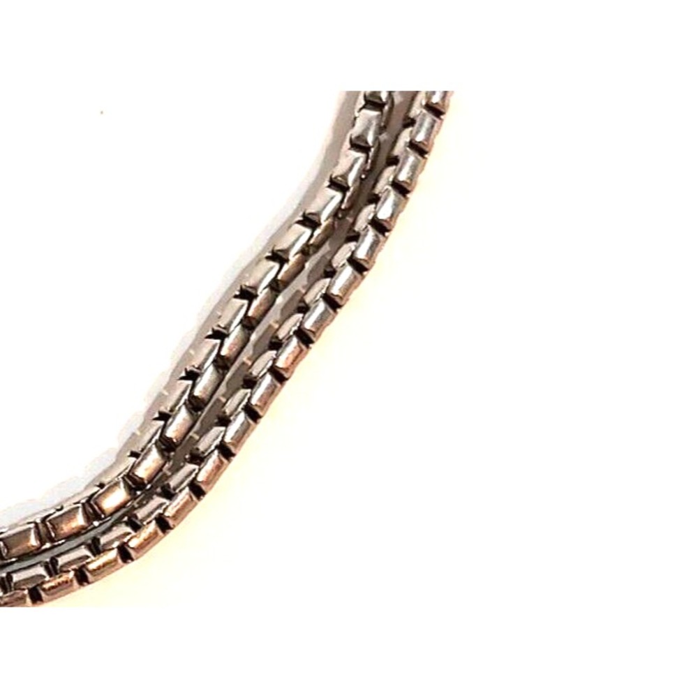 Necklace - Silver Tone Two Strand Chain 18"